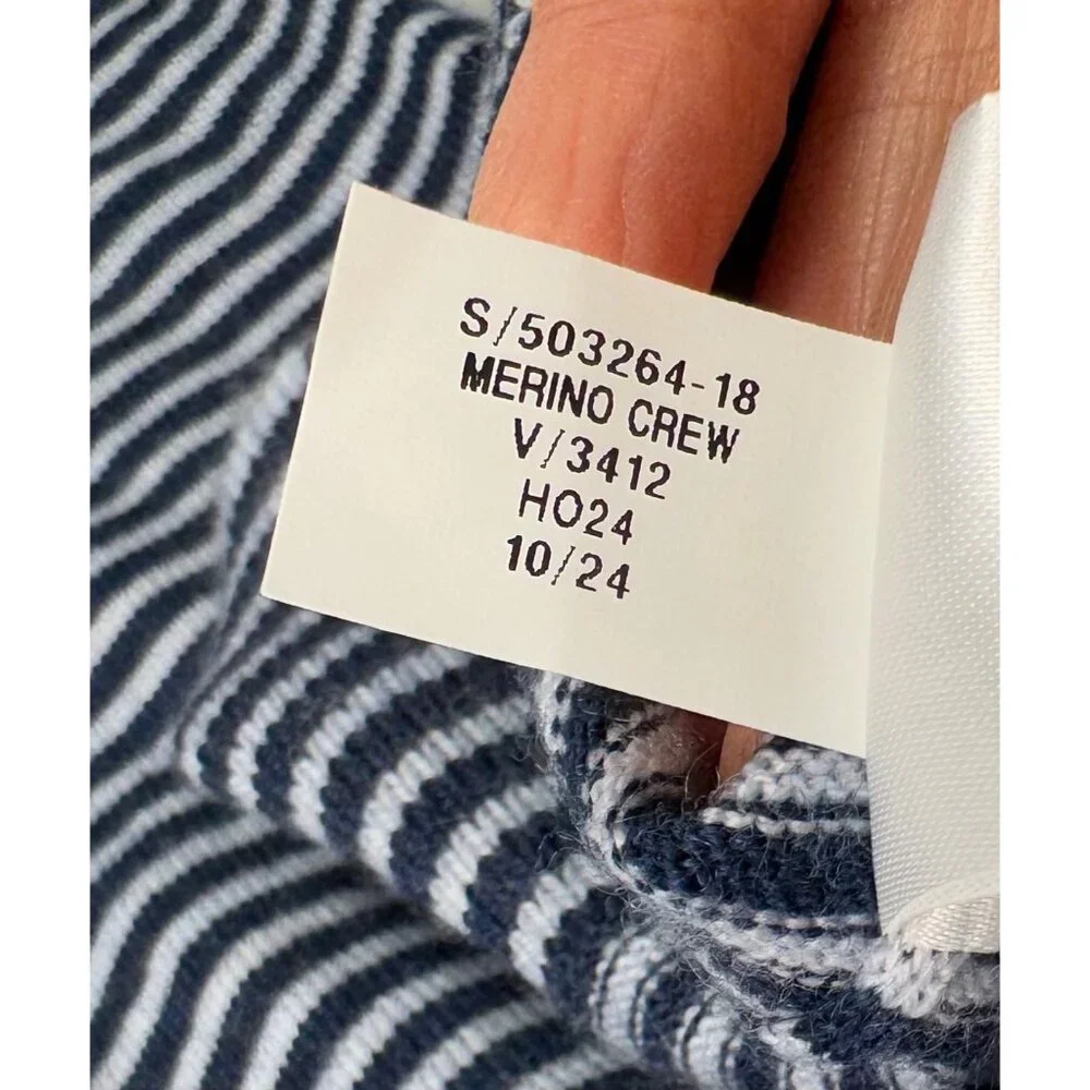 Banana Republic mens striped extra fine merino wool sweater‎ stiped navy sz XXL